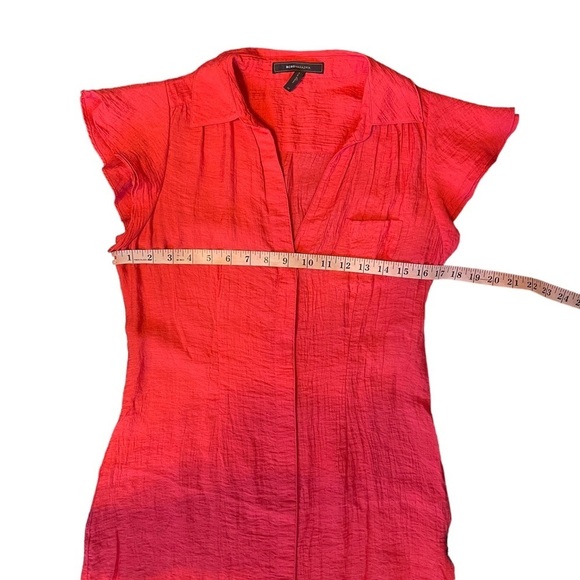 BCBGmaxazria Red Orange Button Down Collared Knit Dress Women's Size 6 - Picture 5 of 8
